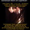 Wintersonnenwendefeier Bild von einem Feuer und Einladungstext für die Wintersonnenwendenfeier